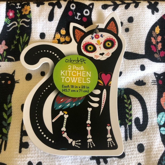 ⭐️New Colorful Cat Print Kitchen Towels Set of Two 100% Cotton - Picture 12 of 12